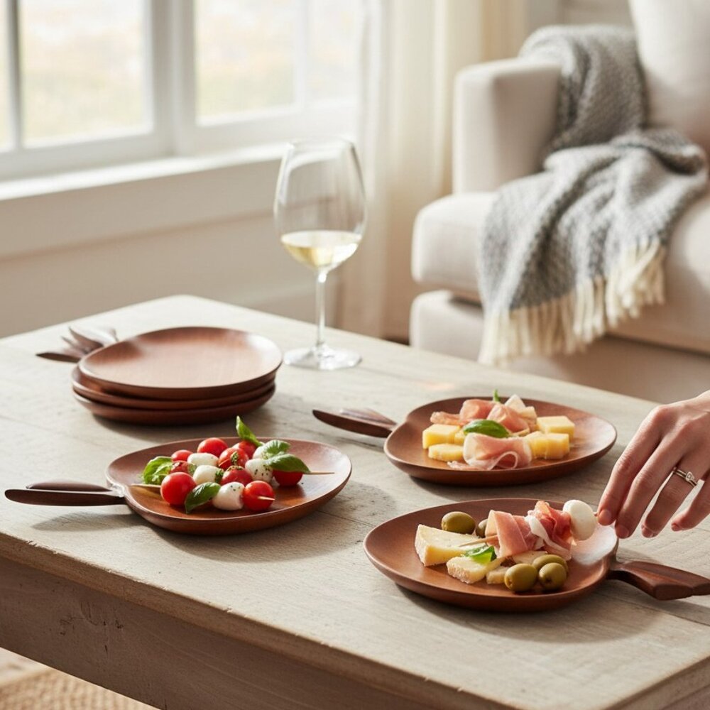 VTG Rustic Elegance: Mahogany Apple Trays Inspired by Haitian Craftsmanship